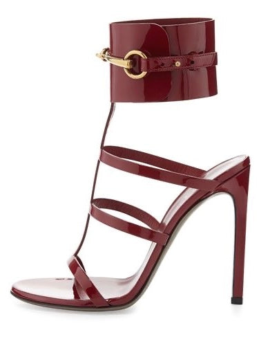 Gucci Cage Ursula Heels Burgundy- 35/35.5