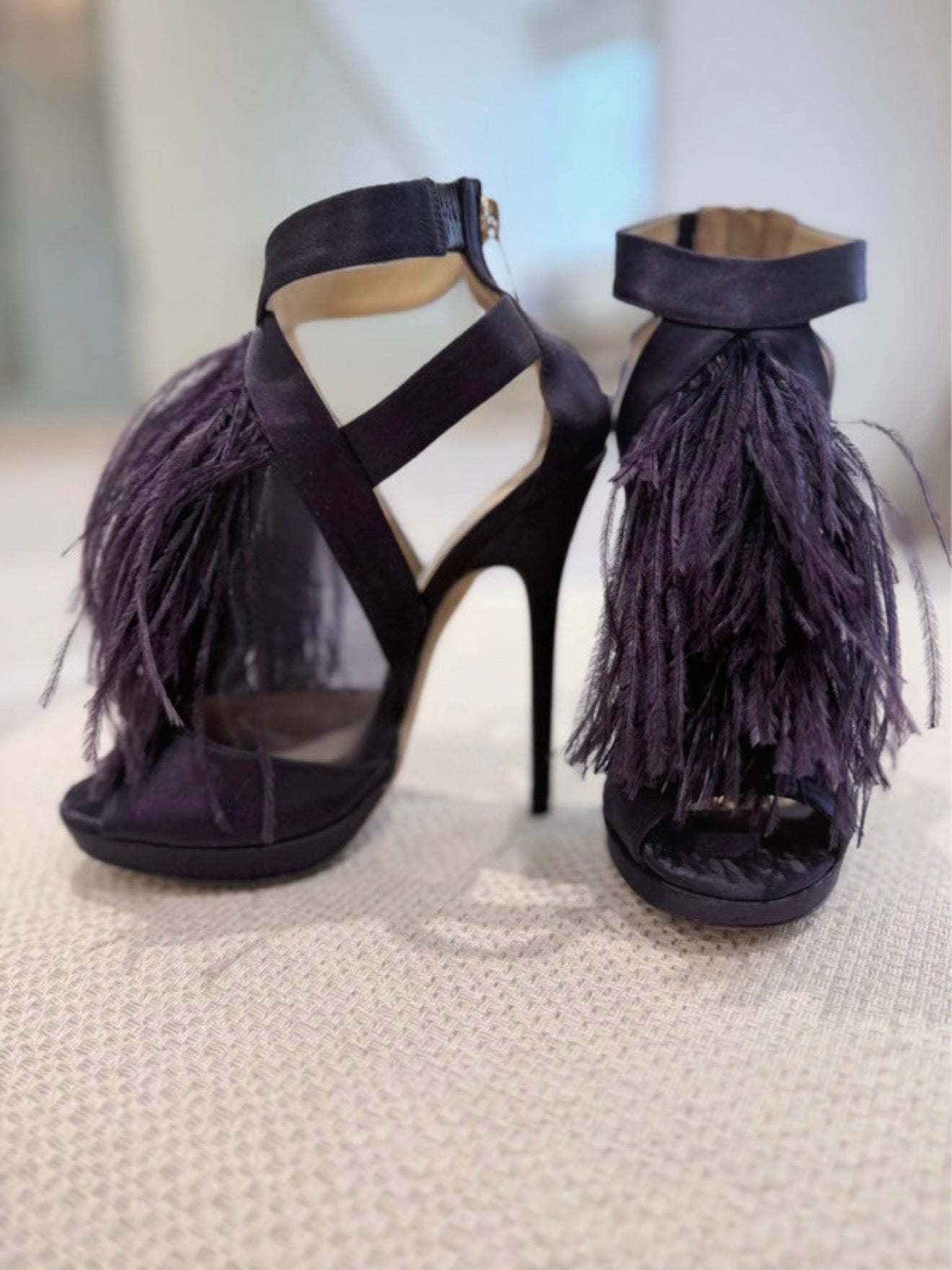 Jimmy Choo Ostrich Feather Heels - 36