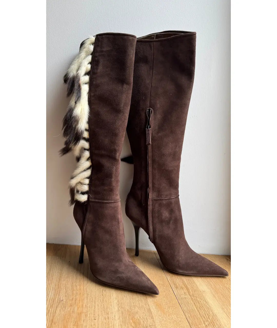 Roberto Cavalli Fox Fur Trim Boots - 37/38