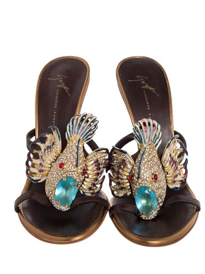 Giuseppe Zanotti Crystal Lionfish Heels - 37/38