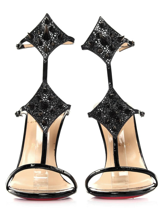 Christian Louboutin Lady Max Spike T-Strap Heels - 38