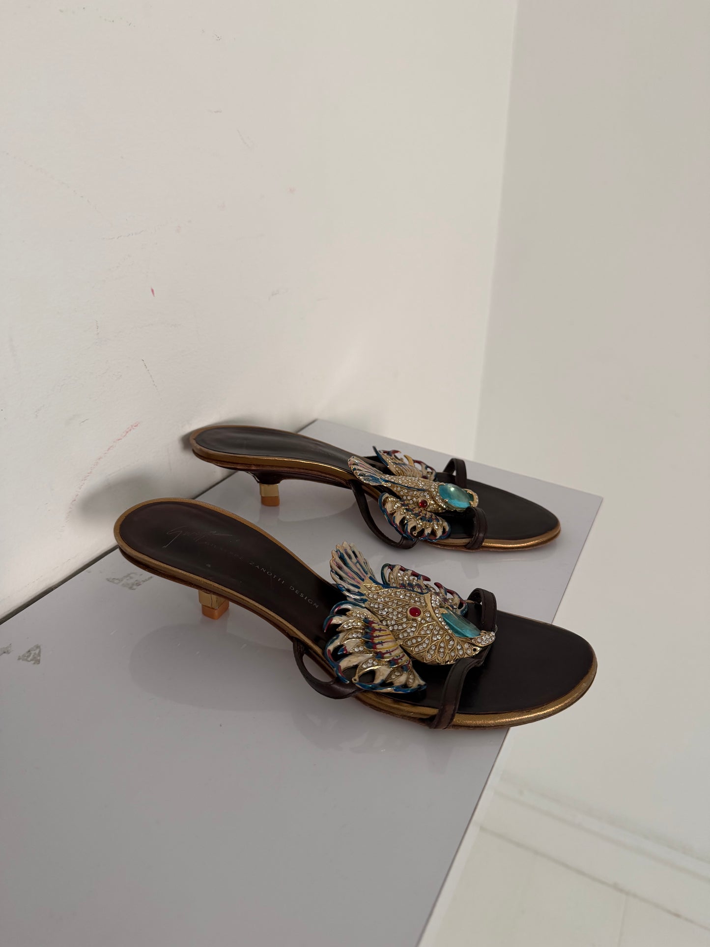 Giuseppe Zanotti Crystal Lionfish Heels - 37/38
