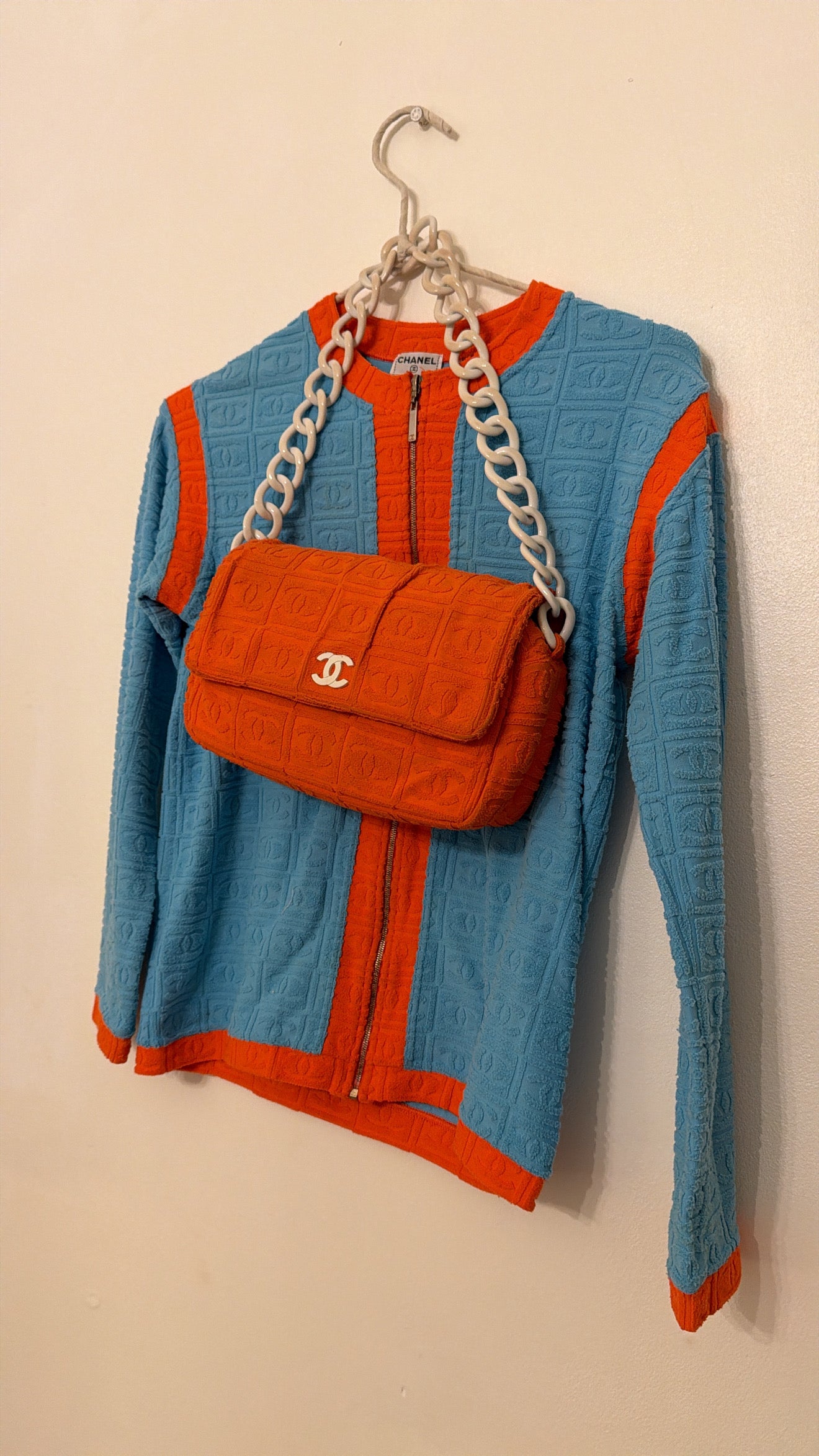 CHANEL 2002-2003 Terry Cloth Sport Line Flap shoulder bag