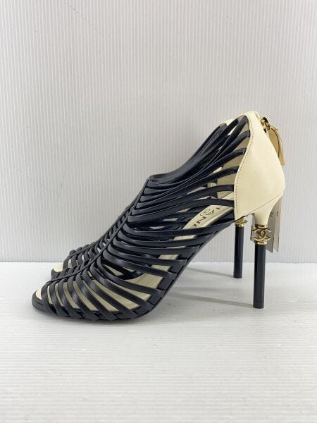 Chanel Logo Charm Gladiator Heels Brand New  - 37