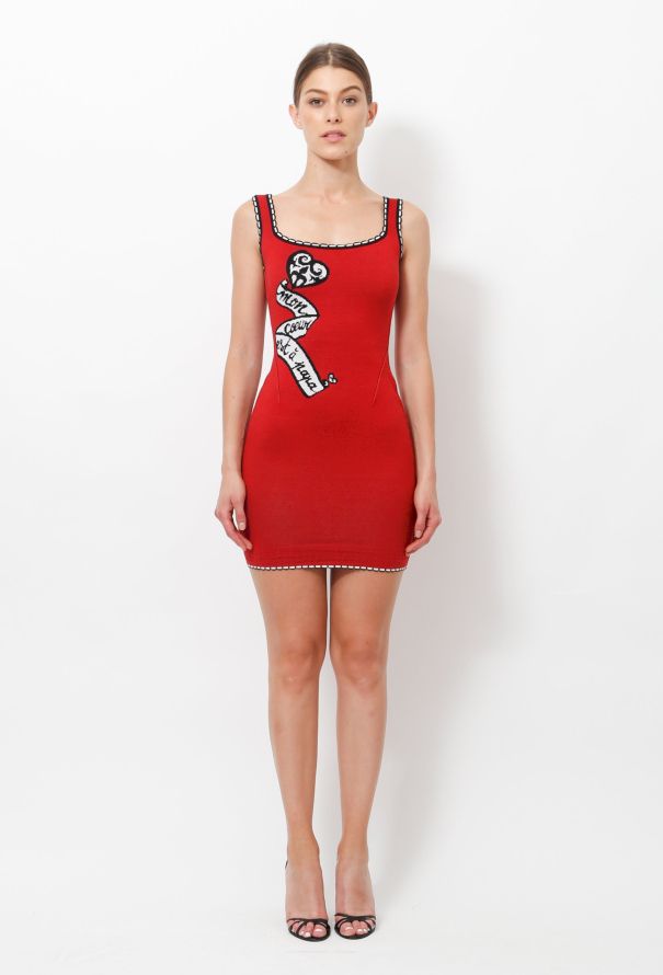 Alaia 1992 ‘Mon Coeur est a Papa’ Mini Dress (re-edition/modern version) - M