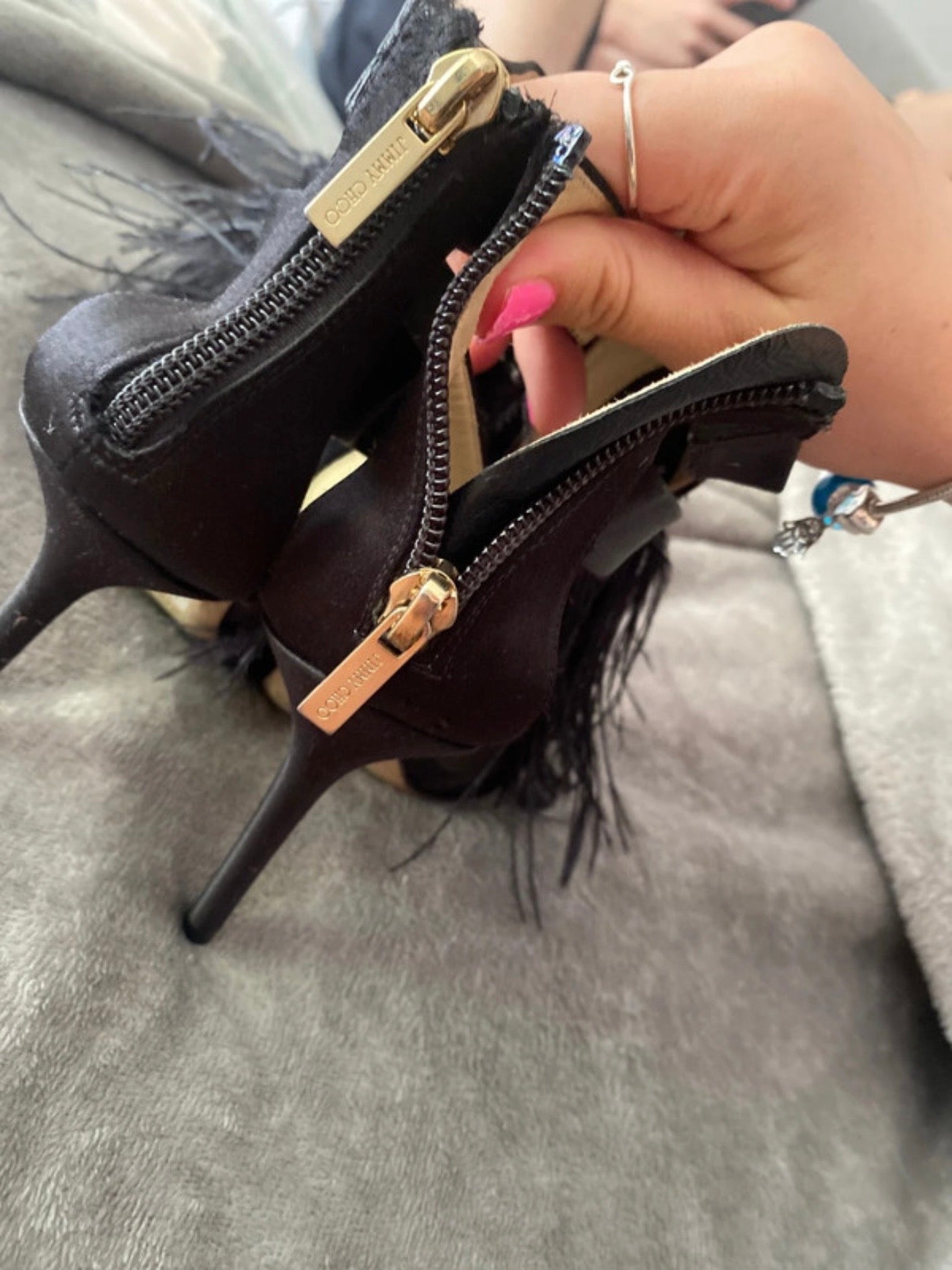 Jimmy Choo Ostrich Feather Heels - 37