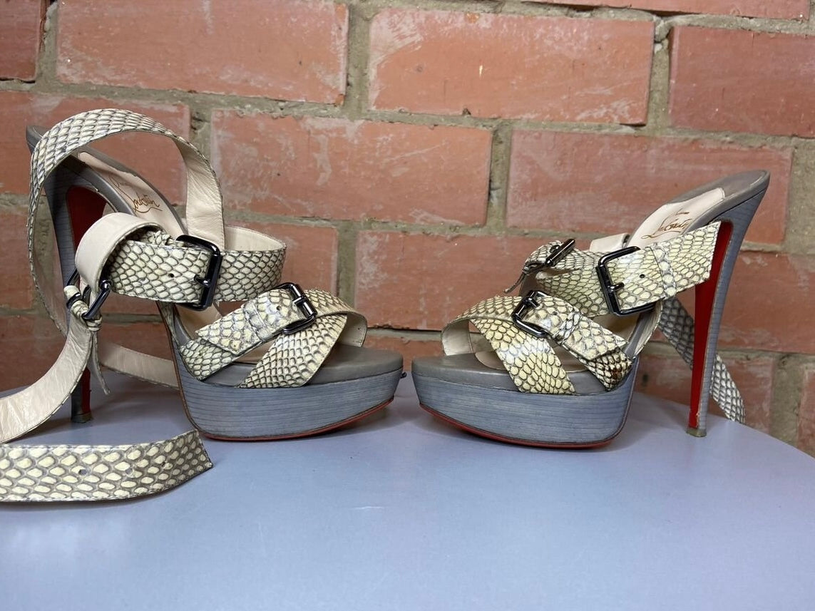 Christian Louboutin Python Gladiator Heels - 38.5