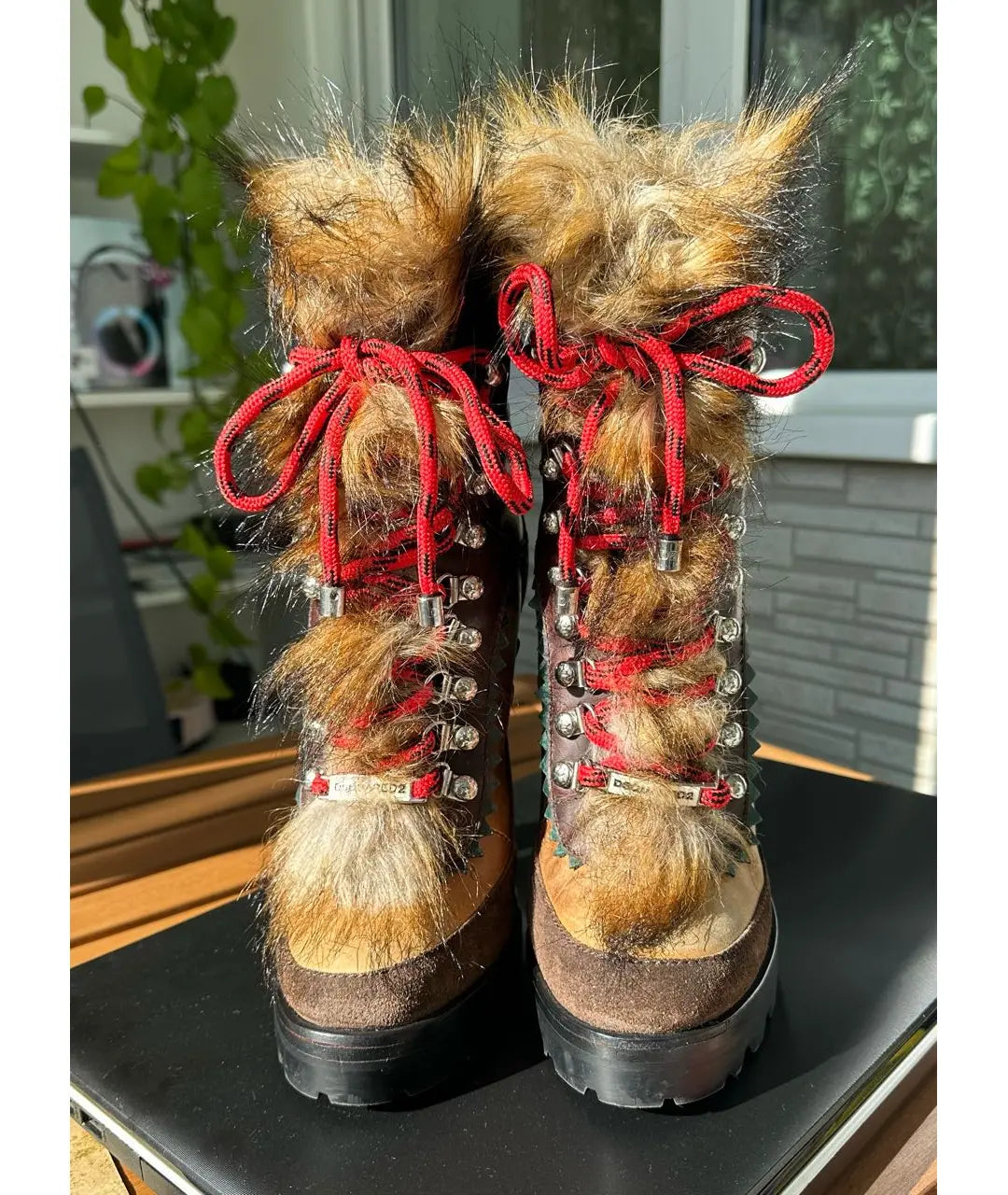 Dsquared2 Fur Boots with Heel - 40