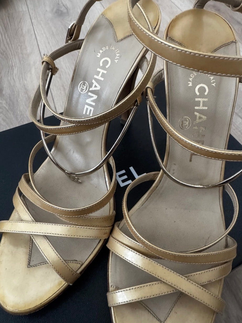 Chanel Logo Charm Heels - 39.5