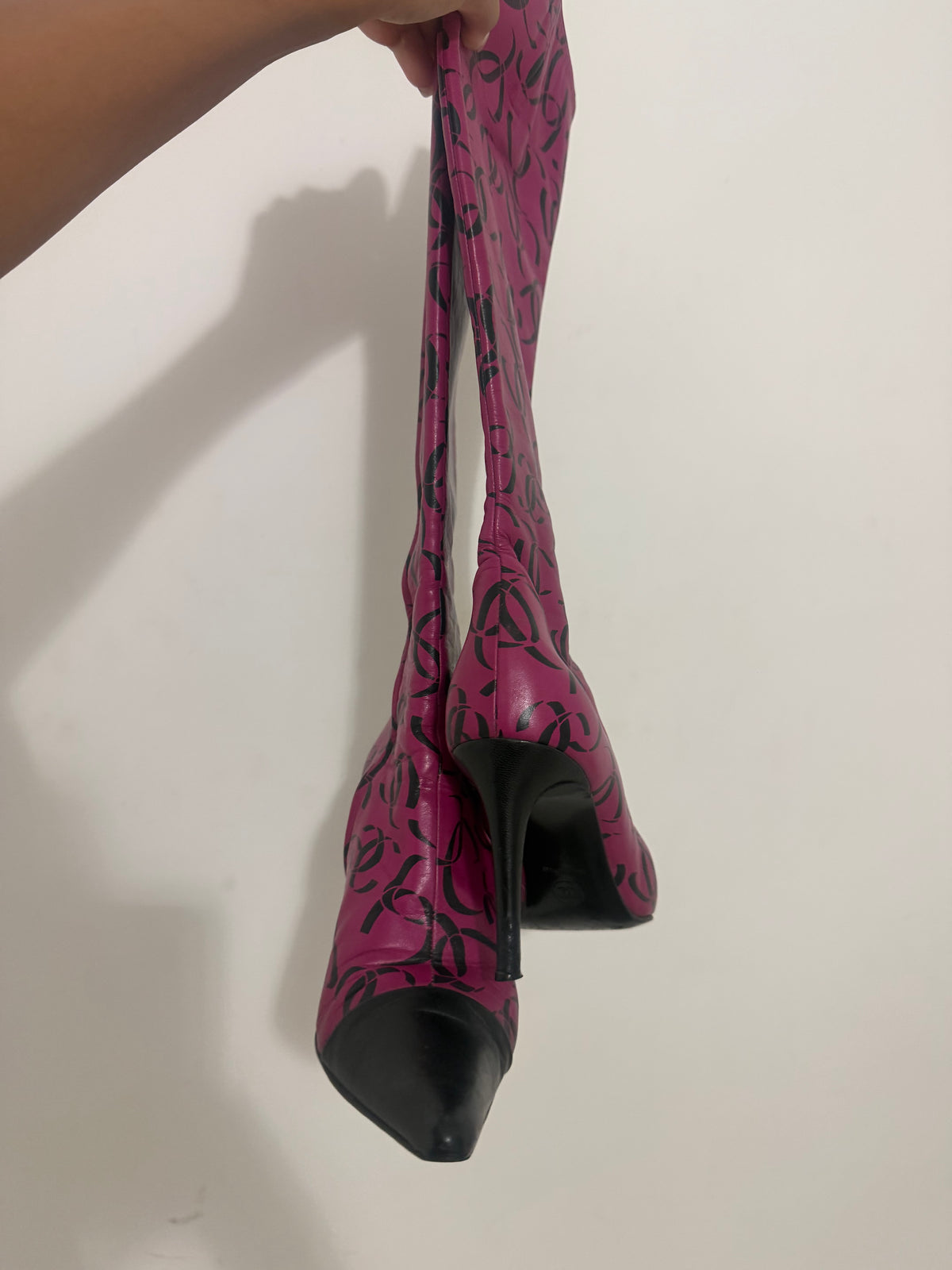 Chanel CC Logo Knee High Boots - 39.5