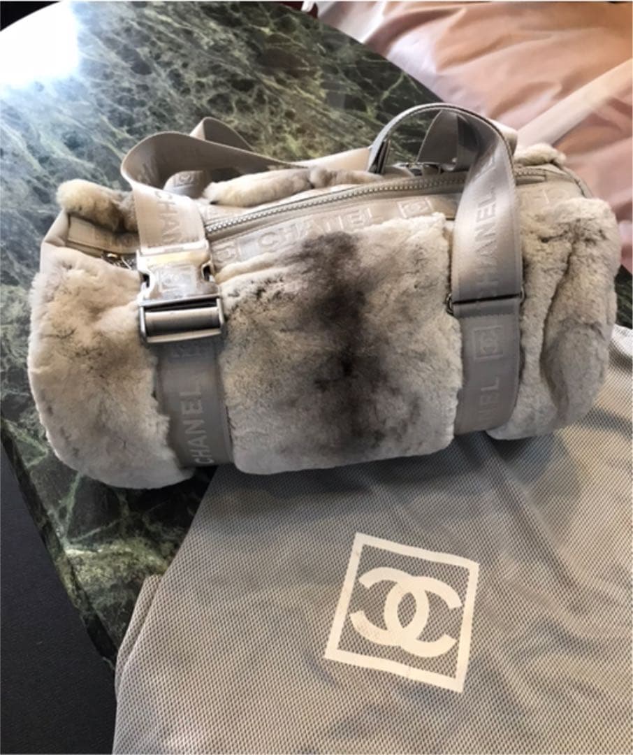 Chanel Sport Rabbit Fur Bowling Bag