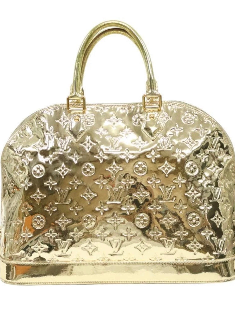 Louis Vuitton Alma Handbag Monogram Miroir PVC Gold
