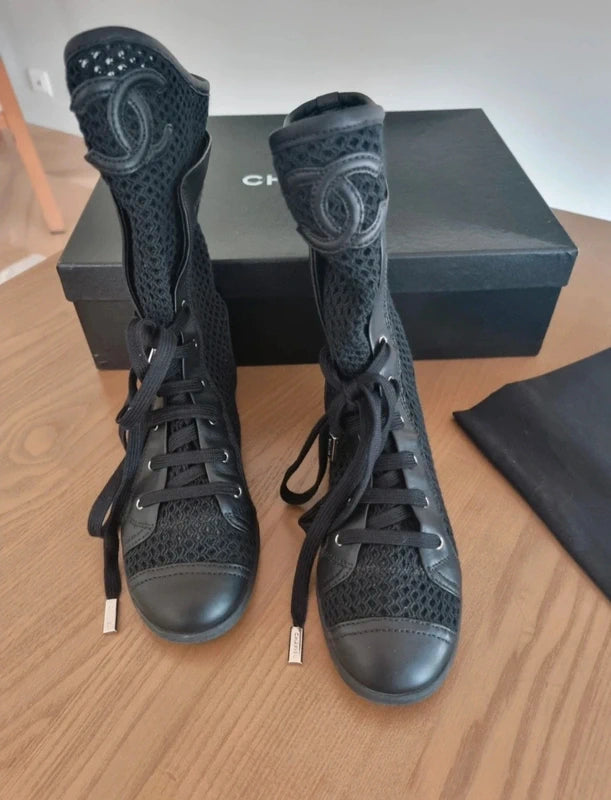 Chanel Knit Mesh Ankle Boot - 35.5/36