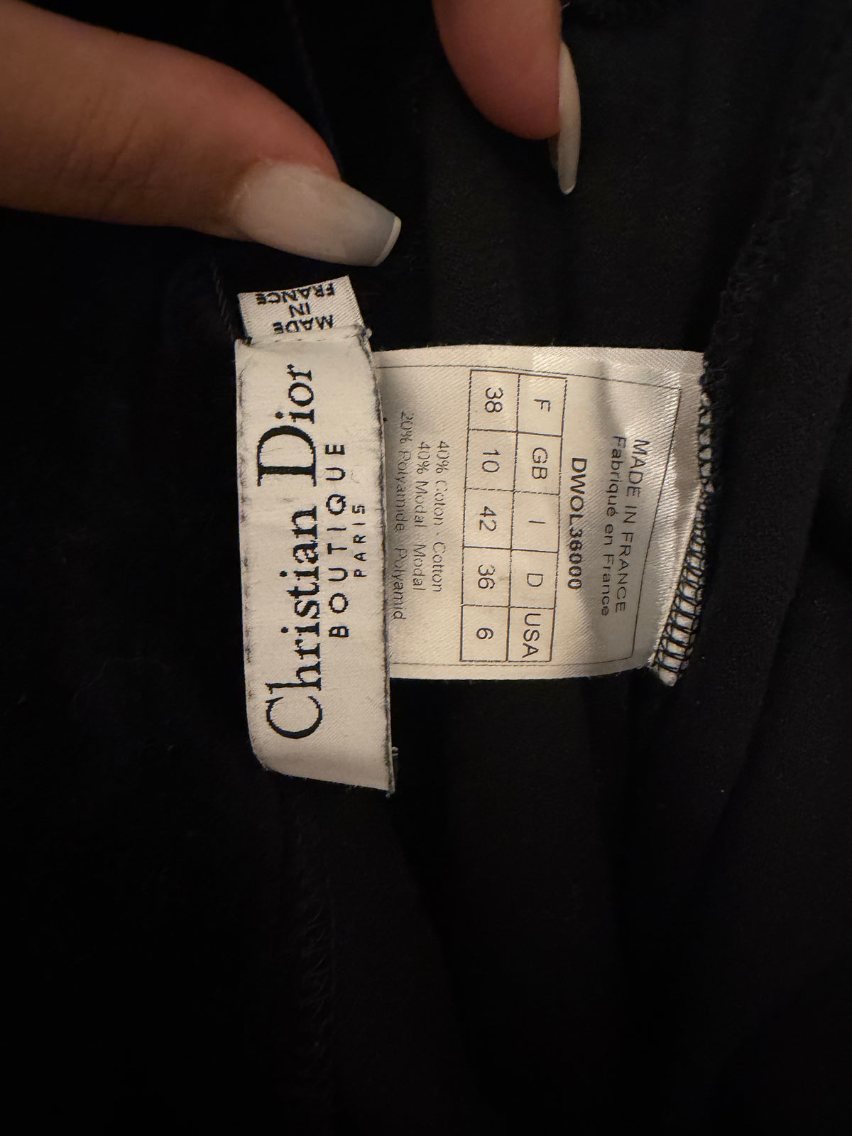 Dior Diamanté CD Logo Velour Dress - S/M