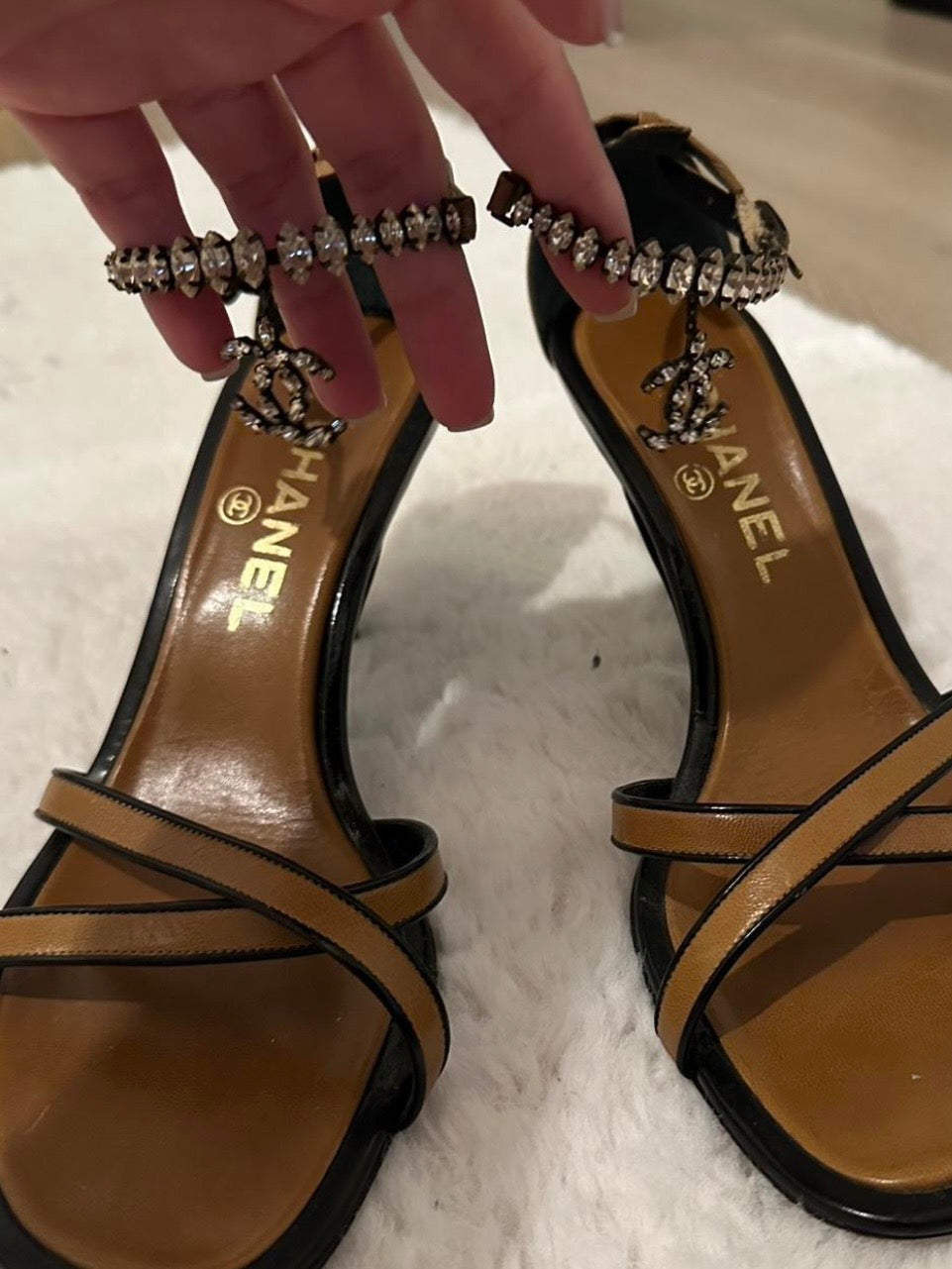 Chanel Charm Rhinestone Heels - 38.5