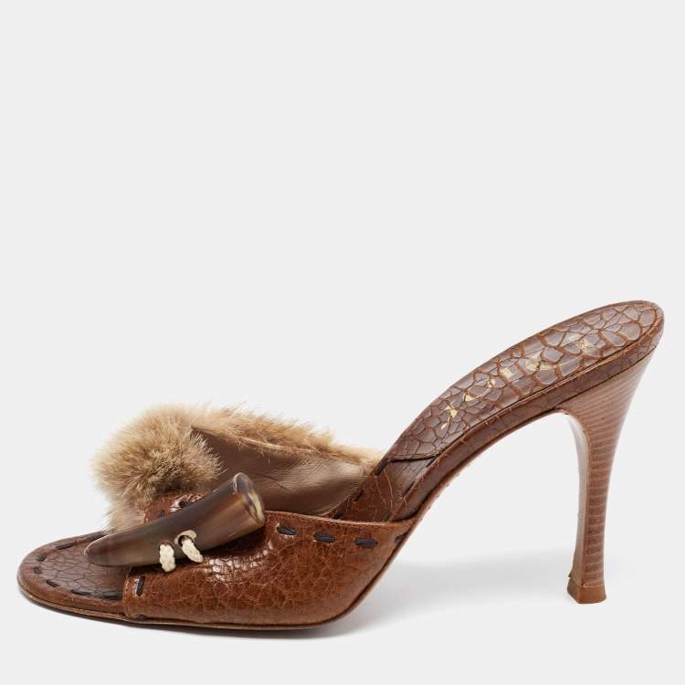 Dior Galliano Fur Mules - 34.5/35