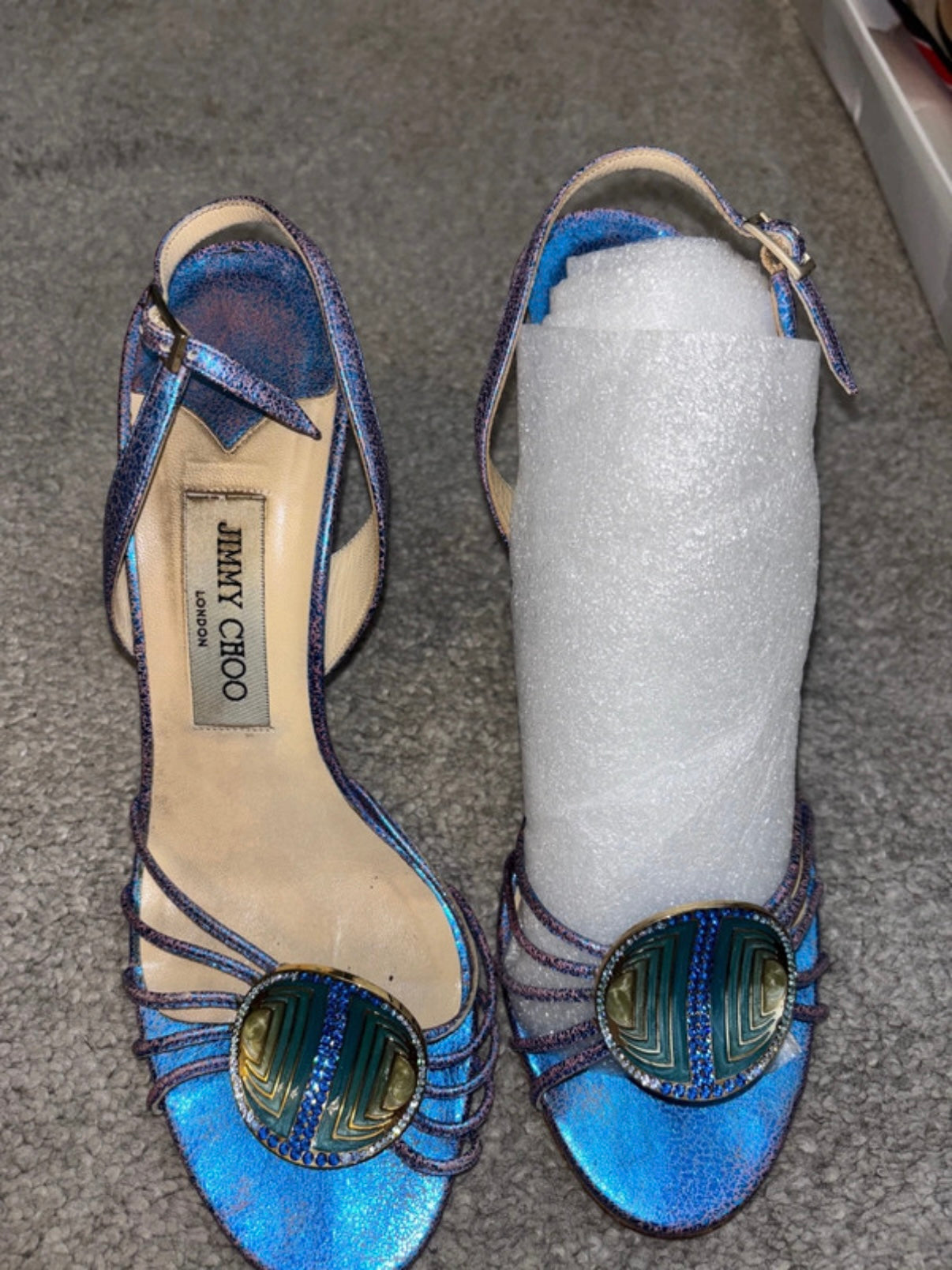Jimmy Choo Blue Leather Heels - 38/38.5