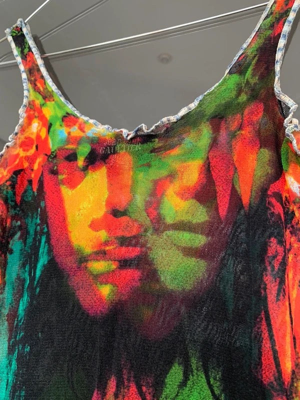 Jean Paul Gaultier S/S 2000 psychedelic print dress - S