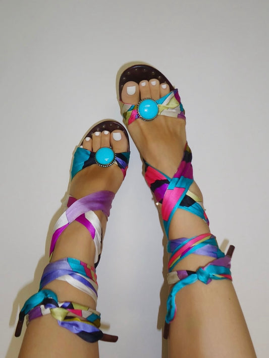 Emilio Pucci Tie Up Lace Wedge Heels - 38