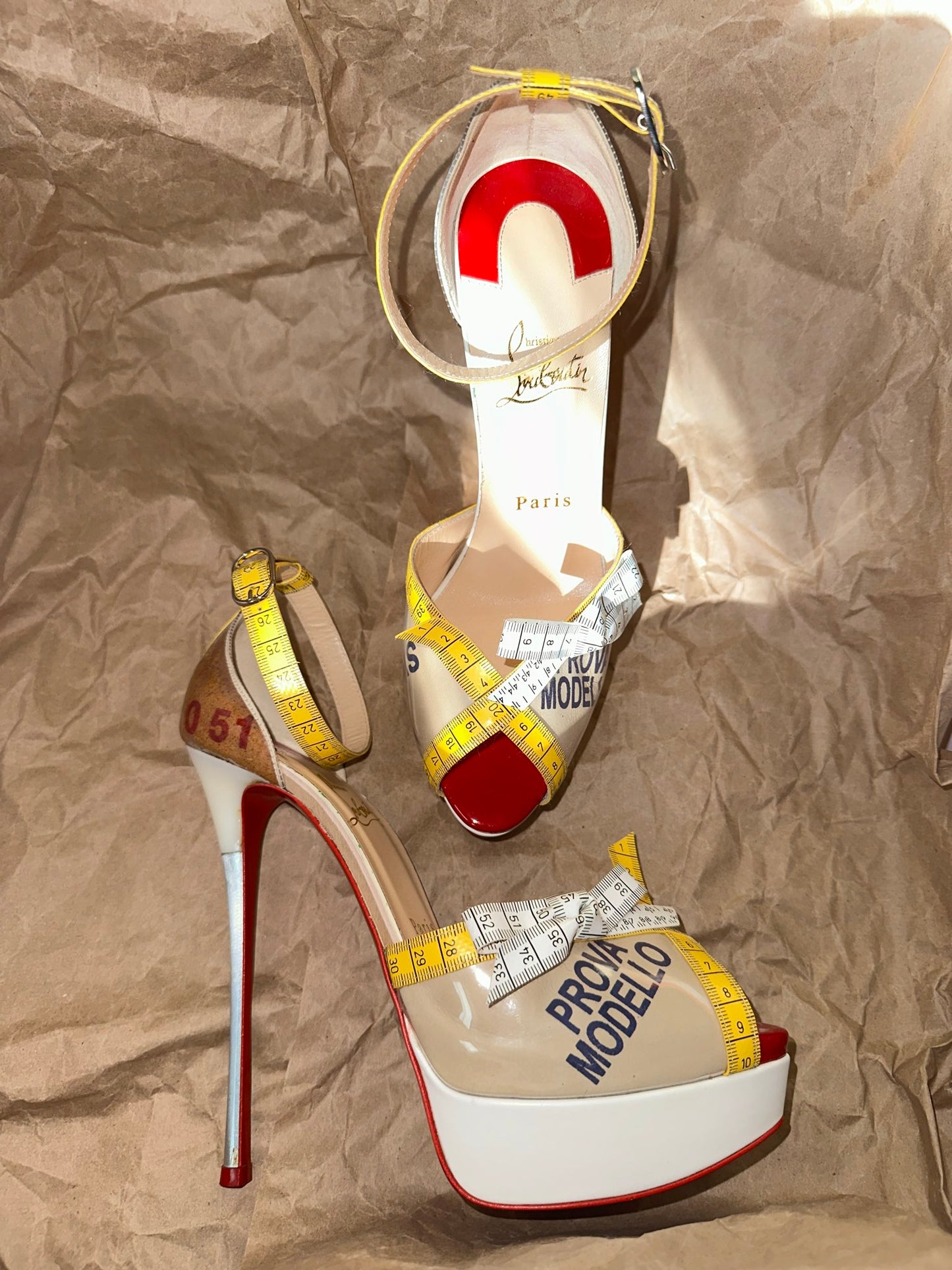 Christian Louboutin Measuring Tape Heels Limited Edition Collectors Item - 36