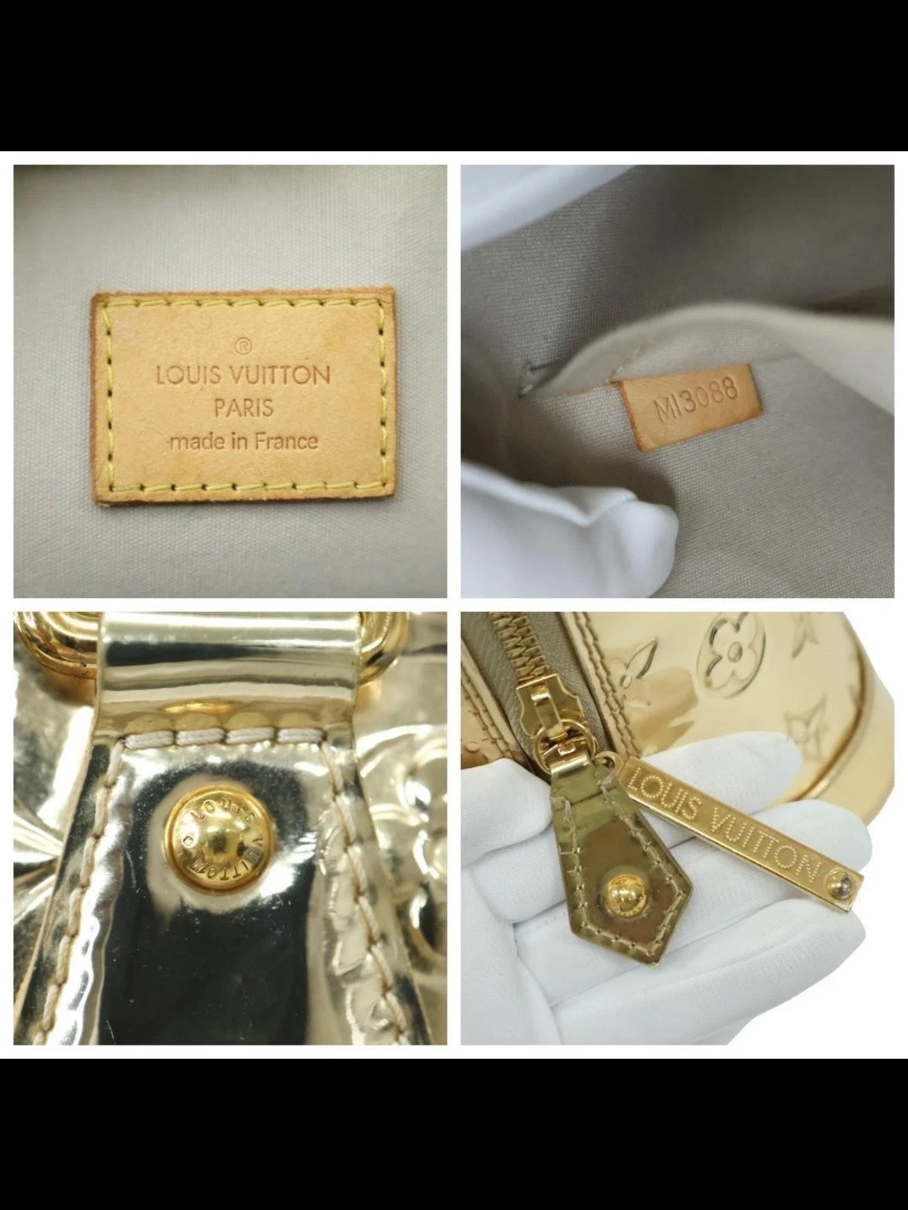 Louis Vuitton Alma Handbag Monogram Miroir PVC Gold
