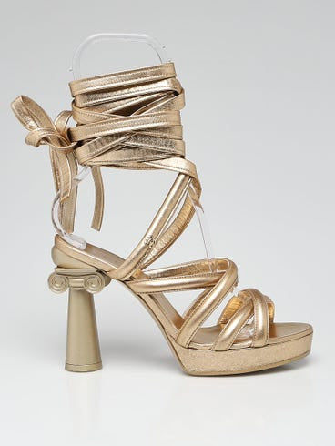 Chanel Colosseum Lace Up Heels Brand New  - 37/37.5