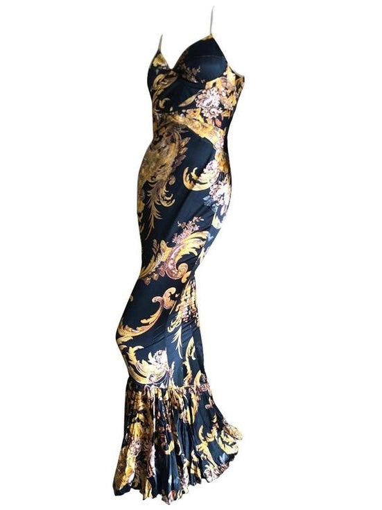 Cavalli Baroque Silk Dress Brand New - M