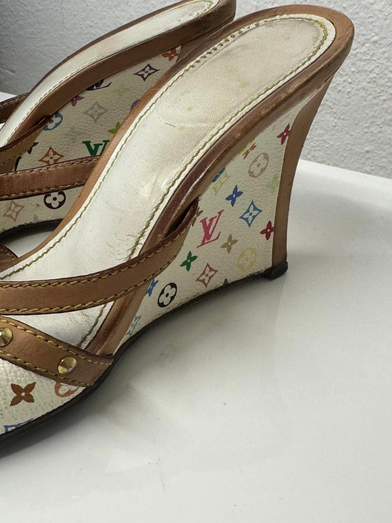 Louis Vuitton X Takashi Murakami Bow Wedge Heels - 39