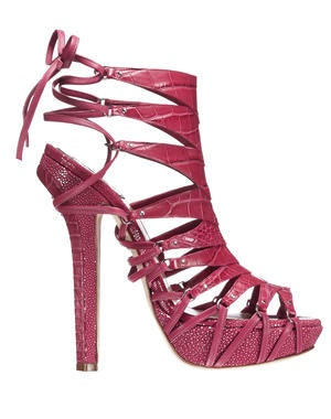 Dior 2009 Alligator Runway Heels in Pink - 39