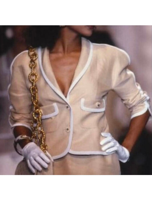 Chanel 1990s Linen Blazer Set - M