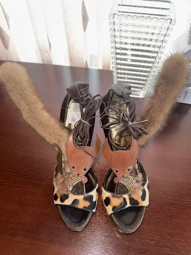 Dsquared2 Squirrel Fur & Pony Hair Heel - 39