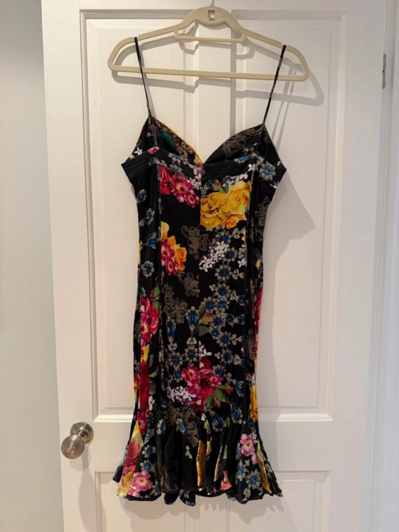 Cavalli 2000s Floral Satin Dress - L