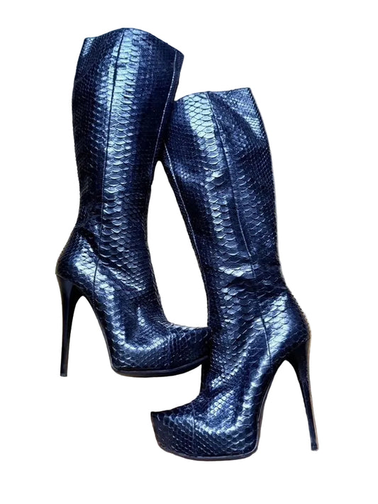 Gianmarco Lorenzi Python Knee High Boots - 37.5