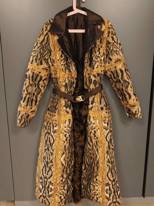 Roberto Cavalli Runway Collection Detachable Fox Fur Double Sided Puffer Coat - S/M
