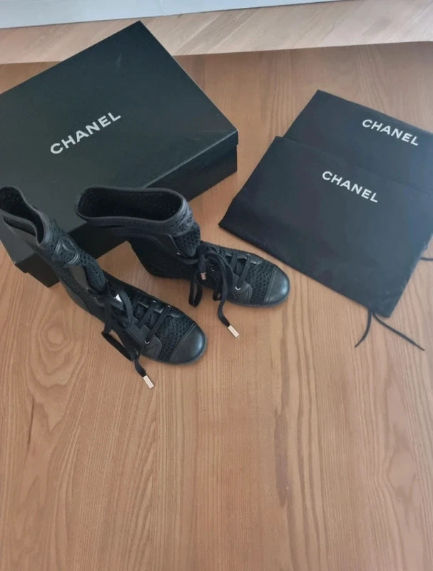 Chanel Knit Mesh Ankle Boot - 35.5/36