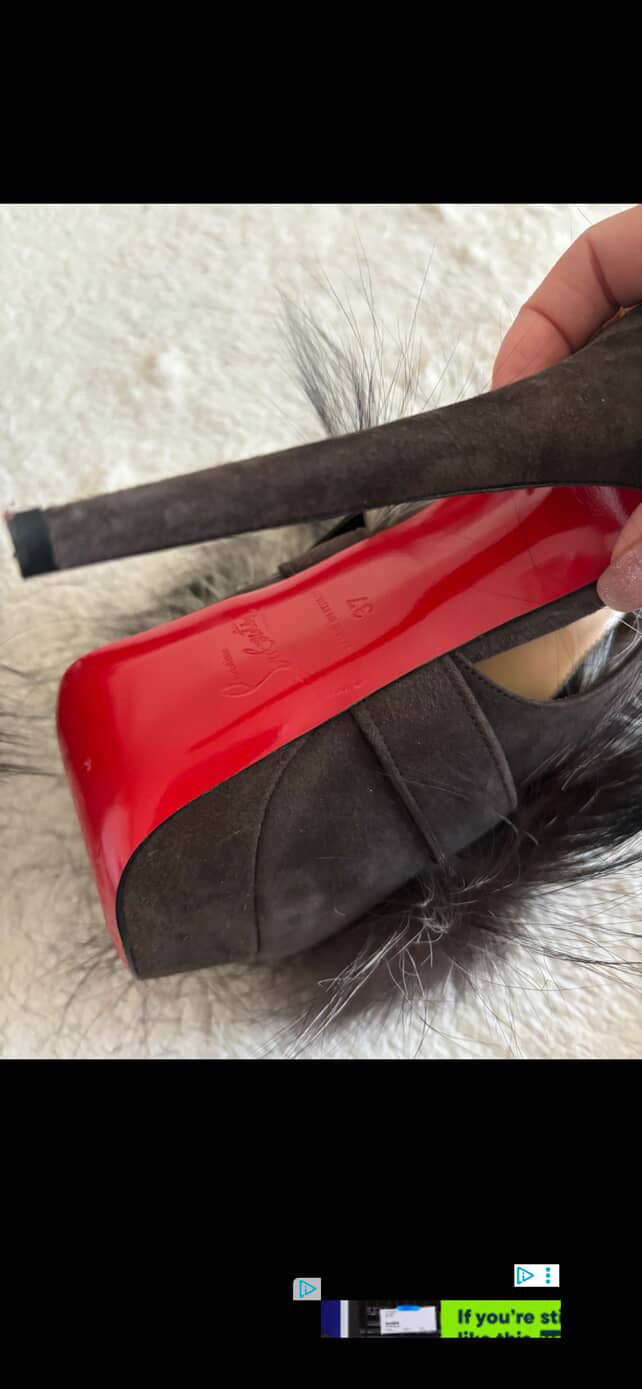Christian Louboutin Fur Splash Heels - 37