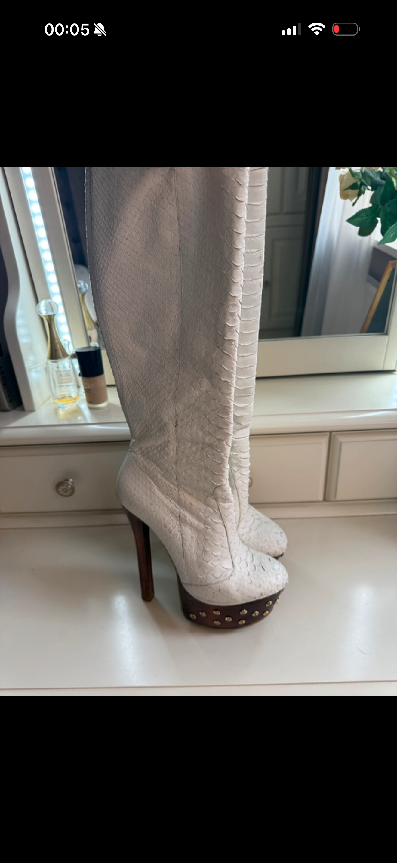 Gianmarco Lorenzi White Python Boots - 36