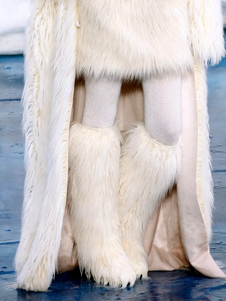 Chanel Fur Yeti Icicile Heel Boot - 39