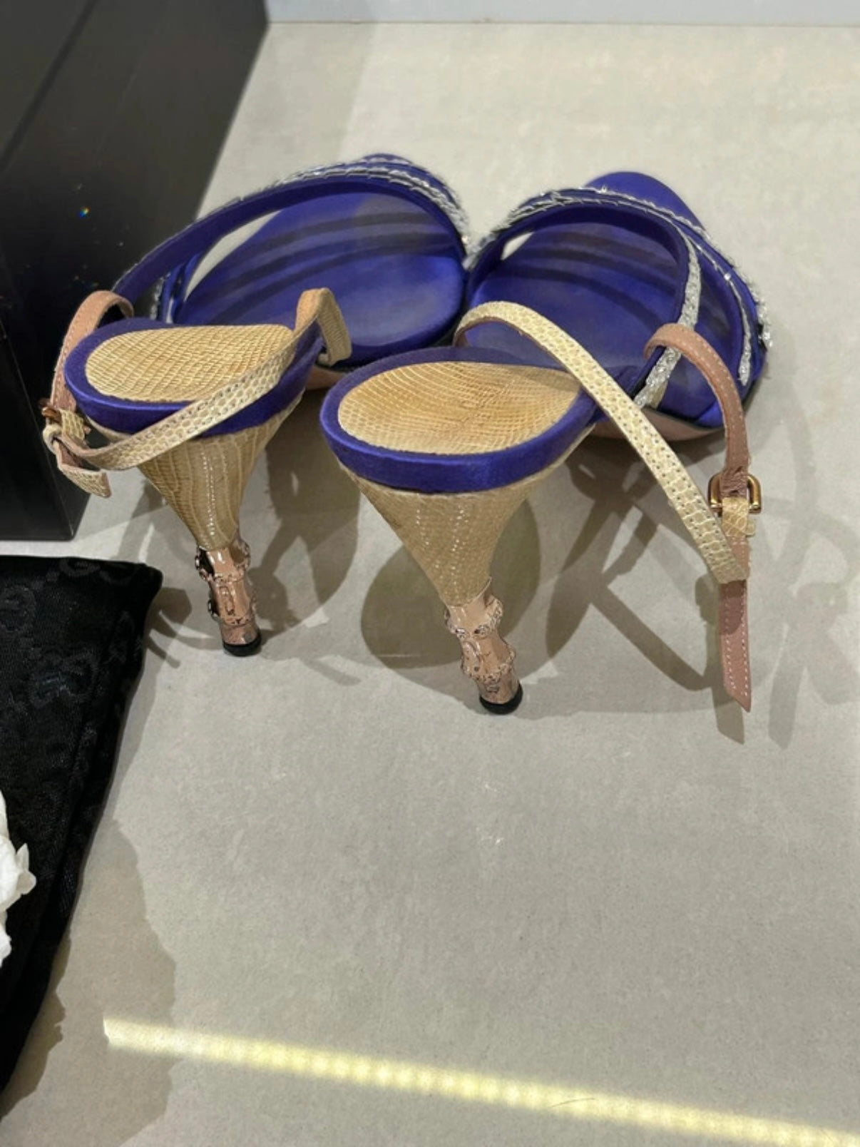 Gucci by Tom Ford Bamboo Croc Heels - 38