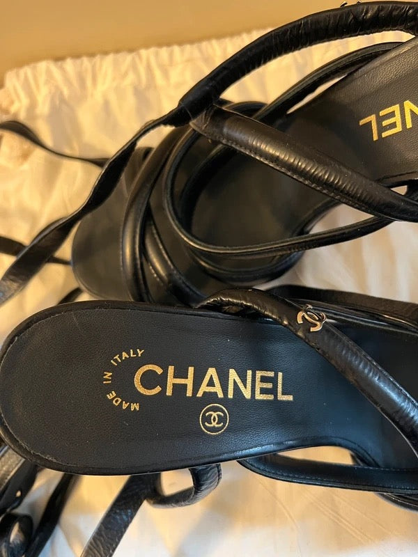 Chanel Colosseum Lace Up Heels - 40