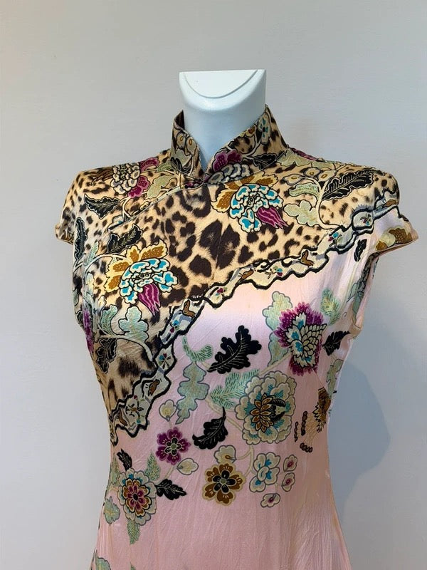 Roberto Cavalli SS 2003 Cheongsam Silk Dress - S