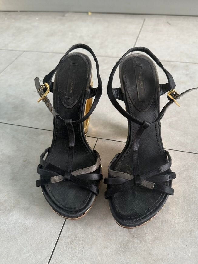 Louis Vuitton S/S 2007 Gold Wedge Heel - 36/36.5