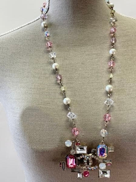Chanel 2005 Baguette Crystal CC Necklace