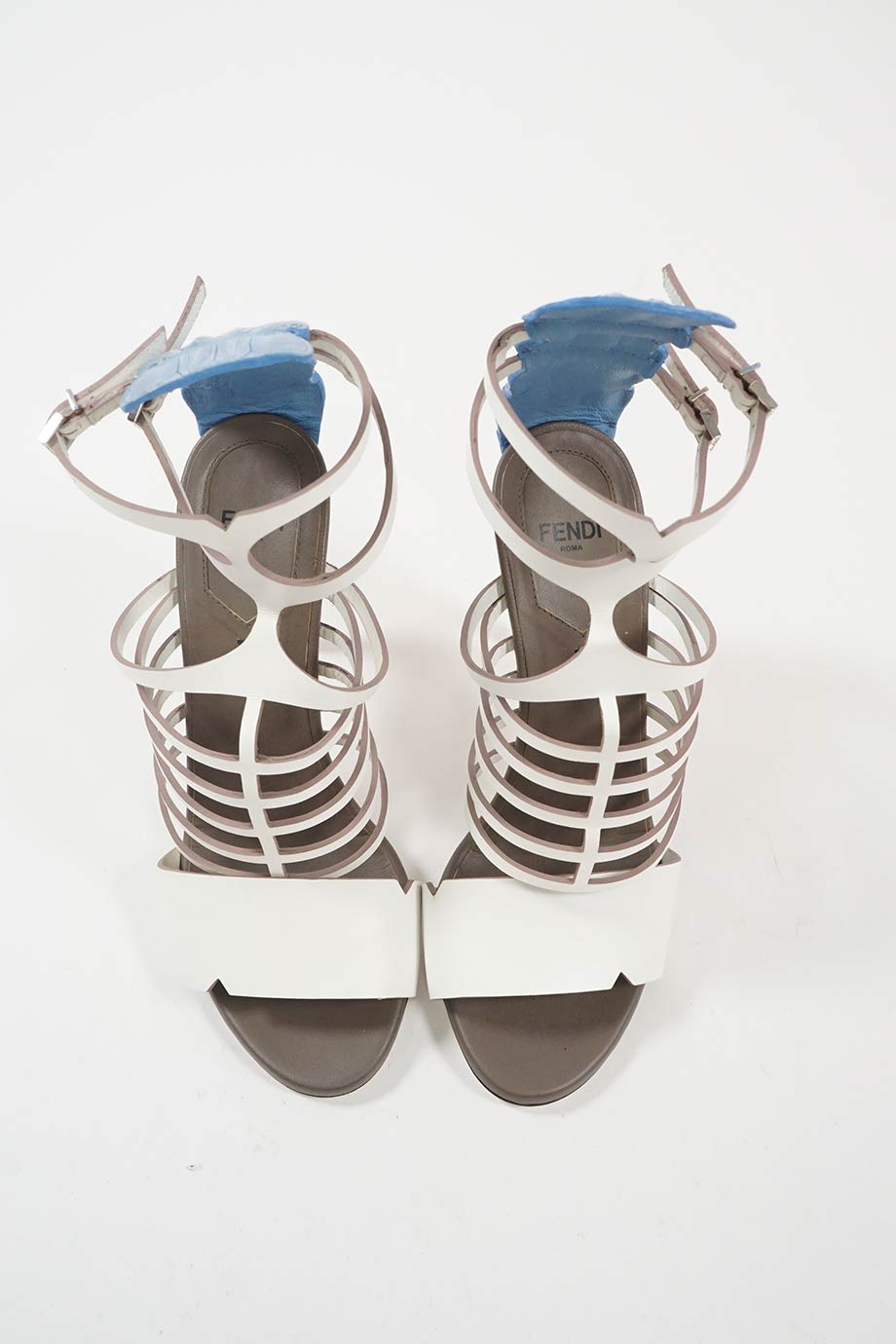 Fendi Crocodile Strip Gladiator Cage Heels Brand New - 41
