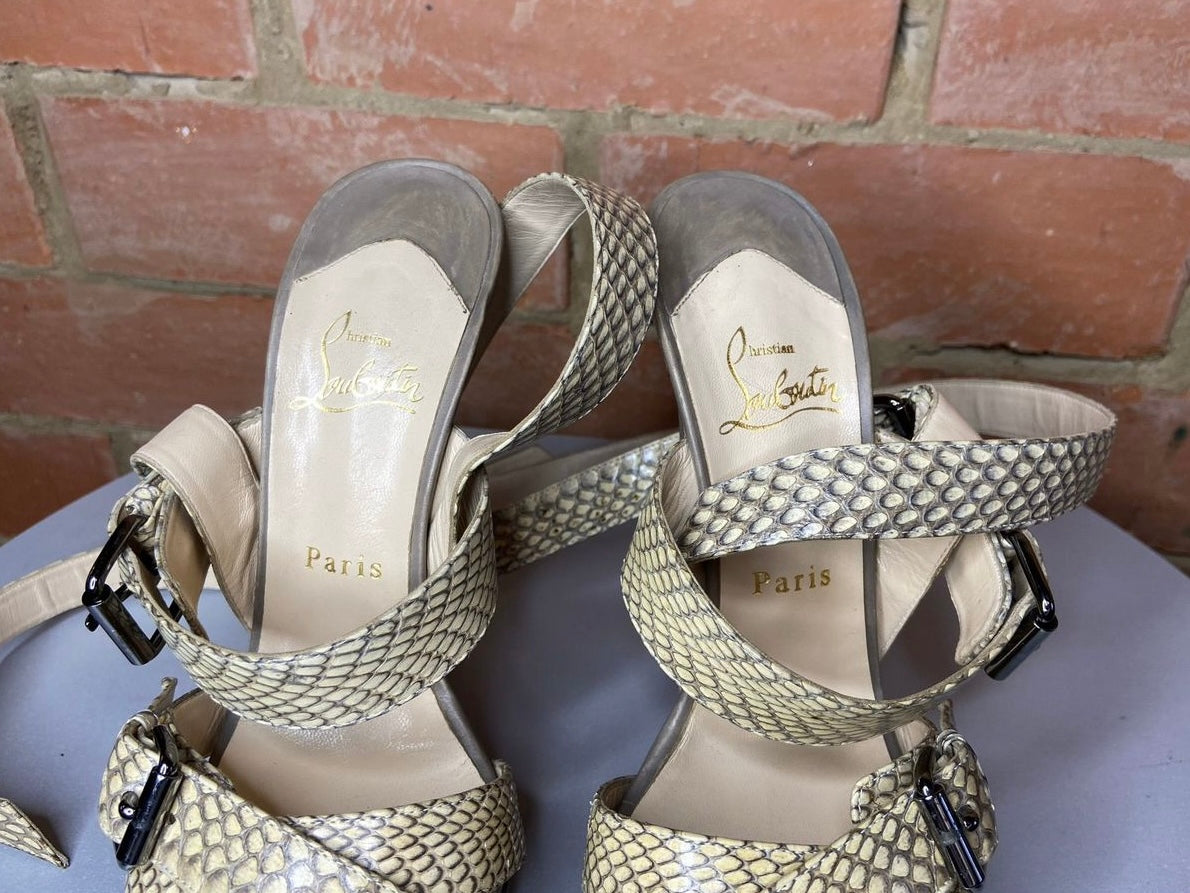 Christian Louboutin Python Gladiator Heels - 38.5
