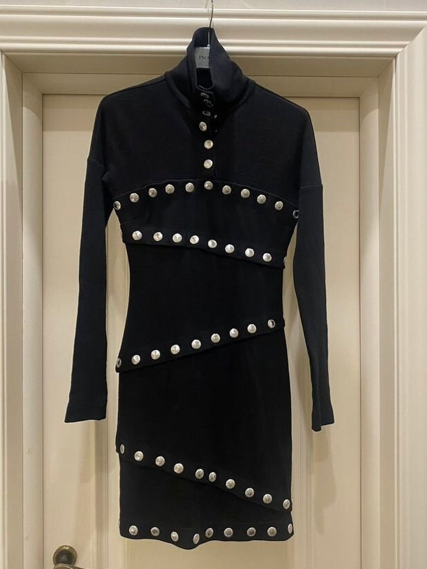Dolce & Gabbana F/W 2003 Runway Cutout Convertible Knit Black Dress - S