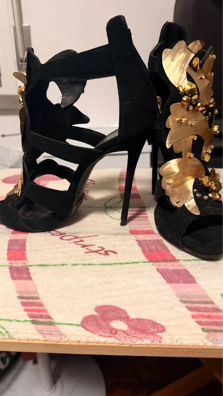 Giuseppe Zanotti Gold Leaf Heels - 37/37.5