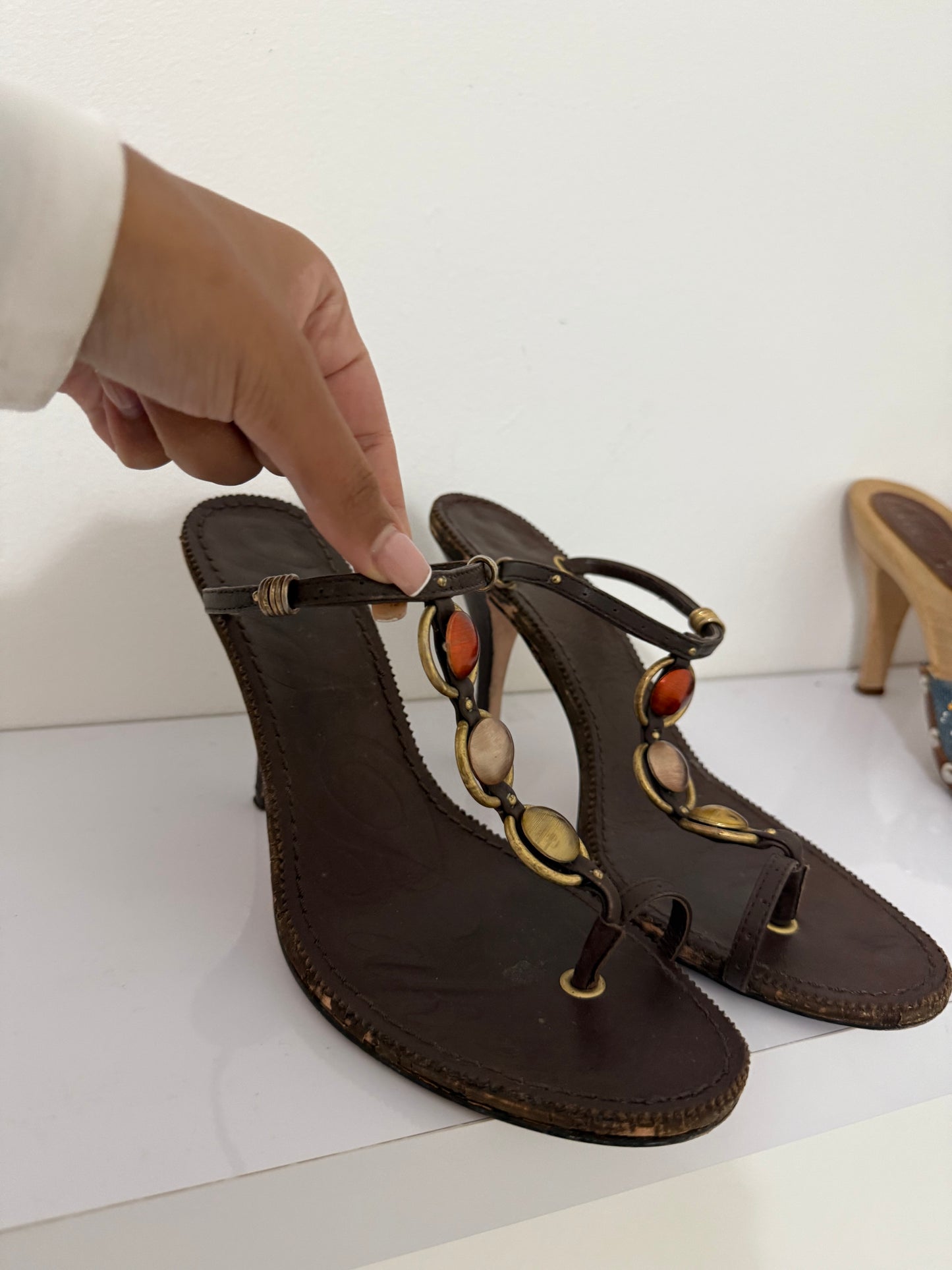 Ted Baker Jewelled Toe Ring Heel - 39.5