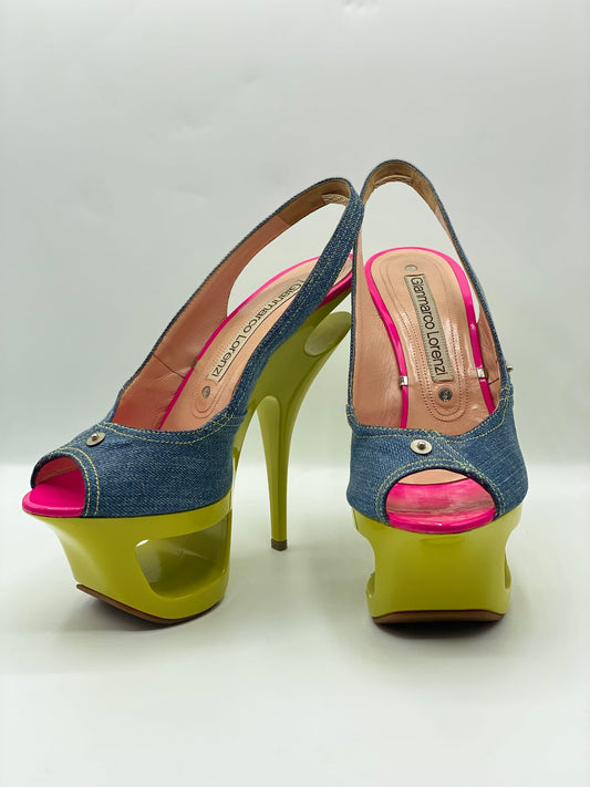 Gianmarco Lorenzi Denim Heels - 38