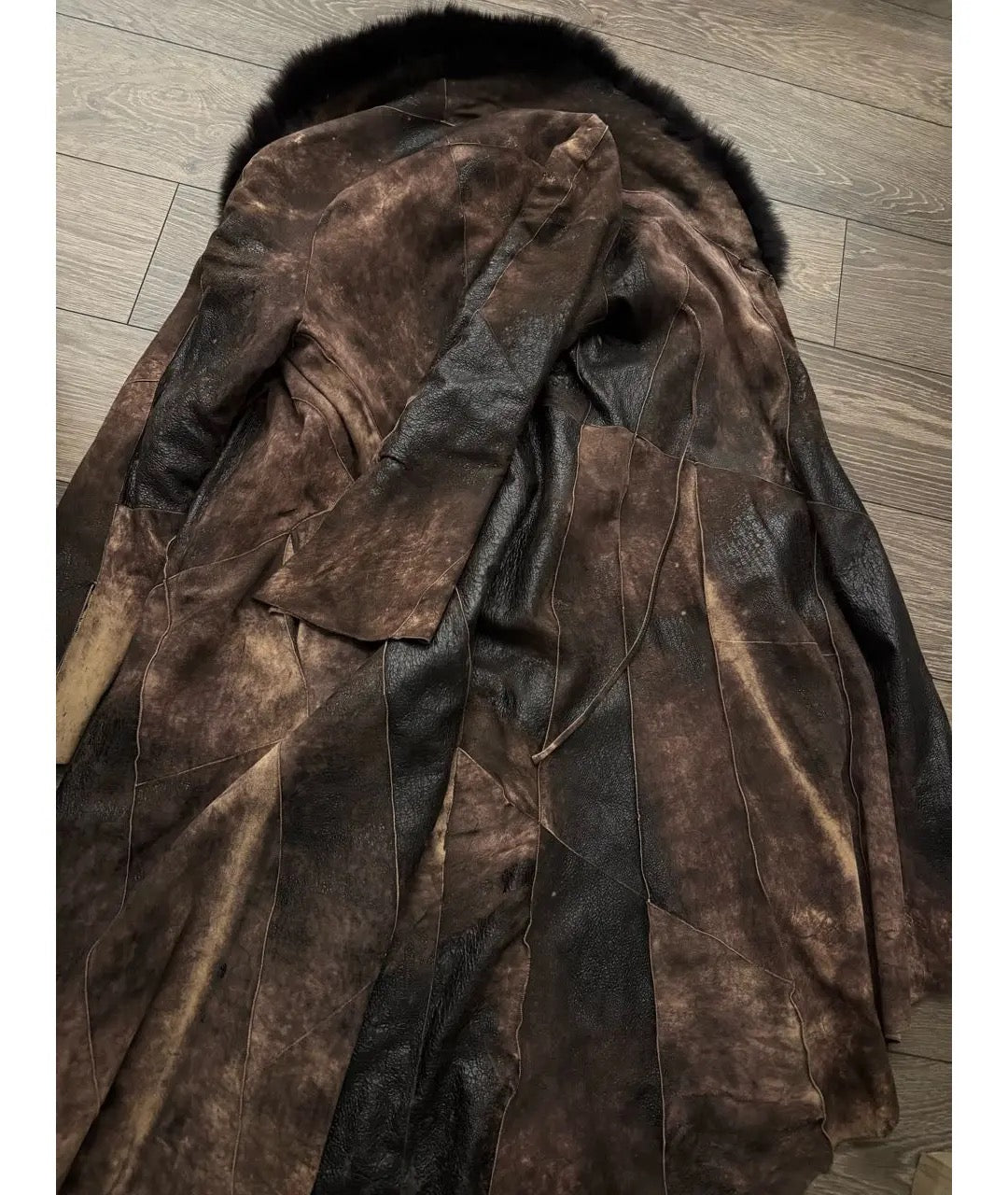 Roberto Cavalli Sheepskin with Fox Fur Trim Coat - S